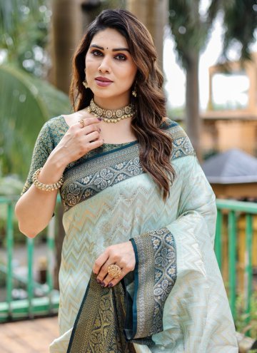 Green Kanjivaram Silk Woven Trendy Saree for Ceremonial