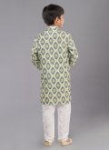 Green Kurta Pyjama in Polyester with Digital Print - 3