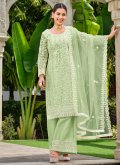 Green Net Cord Trendy Salwar Kameez for Ceremonial - 2