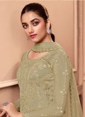 Green Net Embroidered Pakistani Suit for Festival - 2