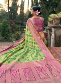 Green Organza Woven Designer Saree for Ceremonial - 1