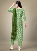 Green Pant Style Suit in Rayon with Embroidered - 1