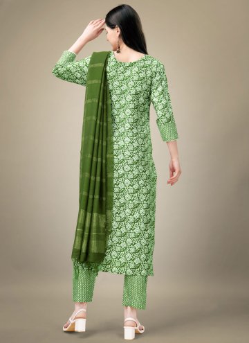 Green Pant Style Suit in Rayon with Embroidered