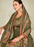 Green Pashmina Digital Print Salwar Suit - 1