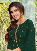 Green Patiala Suit in Georgette with Embroidered - 2