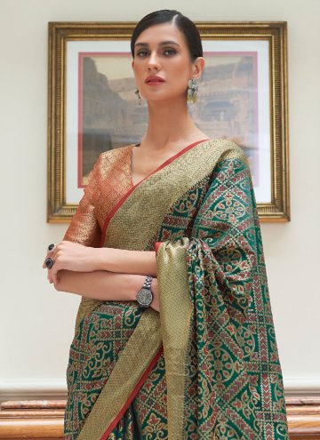 Green Patola Silk Woven Classic Designer Saree