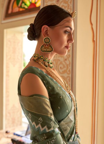 Green Patola Silk Woven Classic Designer Saree for Ceremonial