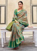 Green Pure Silk Woven Classic Designer Saree - 3