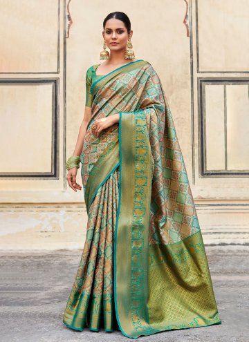 Green Pure Silk Woven Classic Designer Saree