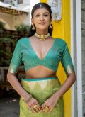 Green Raw Silk Woven Classic Designer Saree for Ceremonial - 1