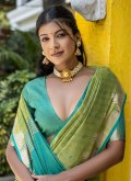 Green Raw Silk Woven Classic Designer Saree for Ceremonial - 2