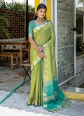 Green Raw Silk Woven Classic Designer Saree for Ceremonial - 3