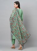 Green Rayon Designer Straight Suit for Ceremonial - 2