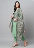 Green Rayon Designer Straight Suit for Ceremonial - 3