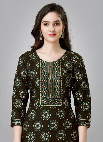 Green Rayon Embroidered Designer Kurti for Ceremonial