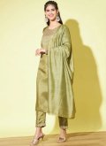 Green Salwar Suit in Silk Blend with Embroidered - 2