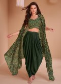 Green Satin Silk Embroidered Trendy Salwar Suit - 2