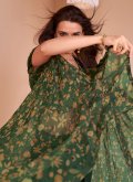 Green Satin Silk Embroidered Trendy Salwar Suit - 3