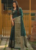 Green Silk Bandhej Print Trendy Saree for Ceremonial - 1