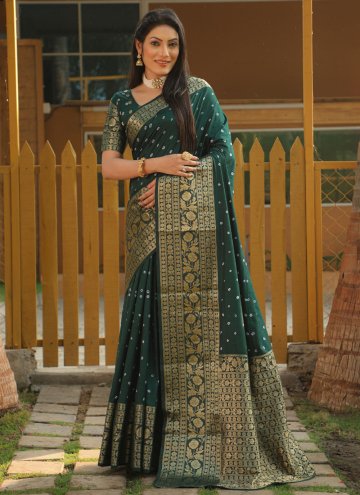Green Silk Bandhej Print Trendy Saree for Ceremoni