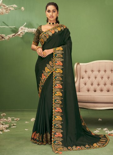 Green Silk Border Traditional Saree for Engagement