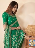 Green Silk Cord Trendy Saree for Ceremonial - 1