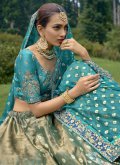 Green Silk Embroidered Lehenga Choli for Engagement - 2