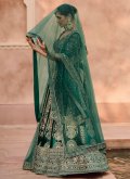 Green Silk Embroidered Readymade Lehenga Choli for Bridal - 2