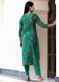 Green Silk Embroidered Salwar Suit - 1