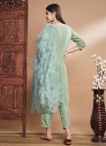Green Silk Embroidered Salwar Suit for Ceremonial - 1