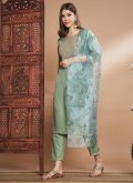 Green Silk Embroidered Salwar Suit for Ceremonial - 2