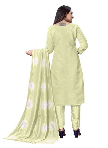 Green Silk Embroidered Trendy Salwar Suit