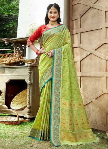 Green Silk Woven Classic Designer Saree