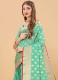 Green Silk Woven Classic Designer Saree for Festival - 3