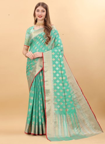 Green Silk Woven Classic Designer Saree for Festiv