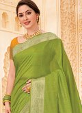 Green Silk Woven Contemporary Saree - 1