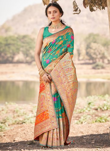 Green Silk Woven Designer Saree