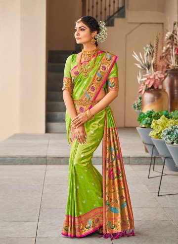 Green Silk Woven Designer Traditional Saree