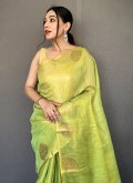 Green Silk Woven Trendy Saree for Ceremonial - 1