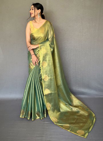 Green Silk Woven Trendy Saree for Ceremonial