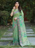 Green Trendy Saree in Cotton  with Printed - 2