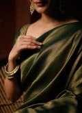 Green Trendy Saree in Kanjivaram Silk with Woven - 1