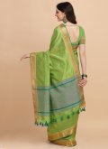Green Tussar Silk Woven Trendy Saree for Casual - 3