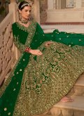 Green Velvet Embroidered Trendy Salwar Kameez - 2