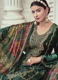 Green Velvet Embroidered Trendy Salwar Suit - 2
