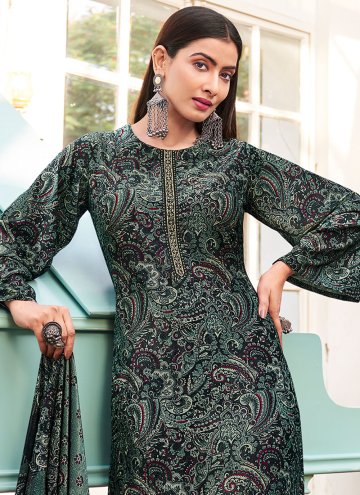 Green Velvet Resham Work Salwar Suit