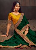 Green Vichitra Silk Border Classic Designer Saree - 1