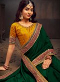 Green Vichitra Silk Border Classic Designer Saree - 2