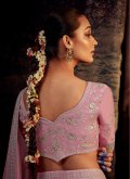 Grey and Pink Contemporary Saree in Fancy Fabric with Border - 2