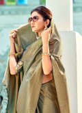 Grey Classic Designer Saree in Kanjivaram Silk with Woven - 1